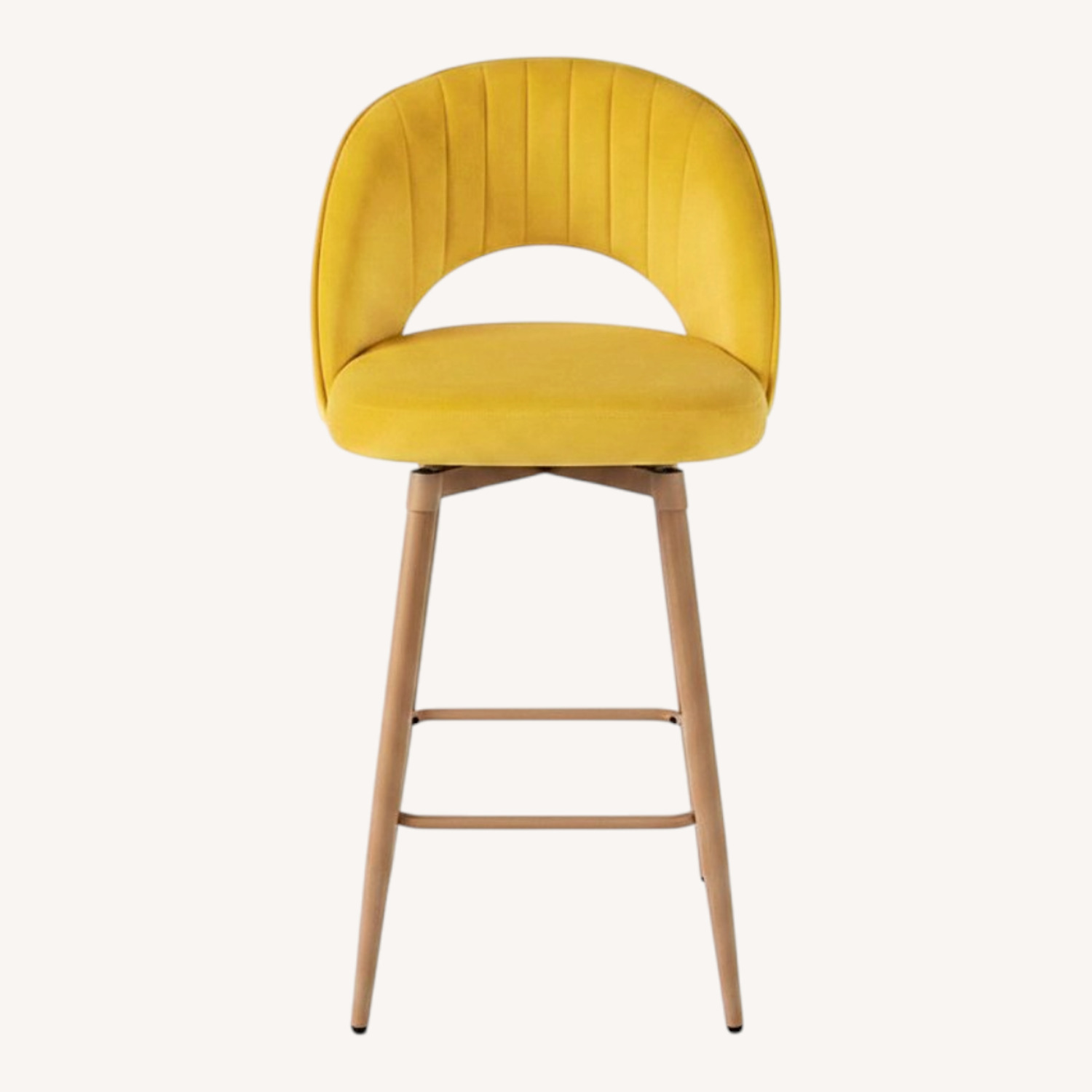 Amazon Kramzming Yellow Velvet Stool - image-0