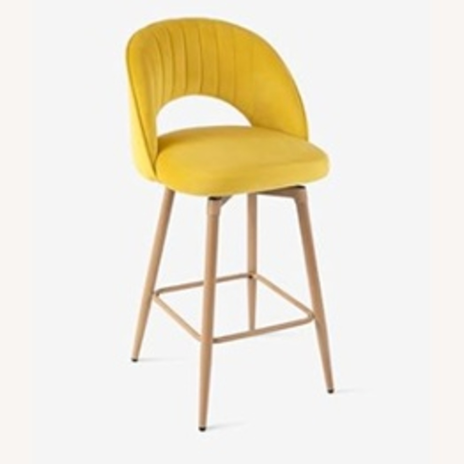 Amazon Kramzming Yellow Velvet Stool - image-7
