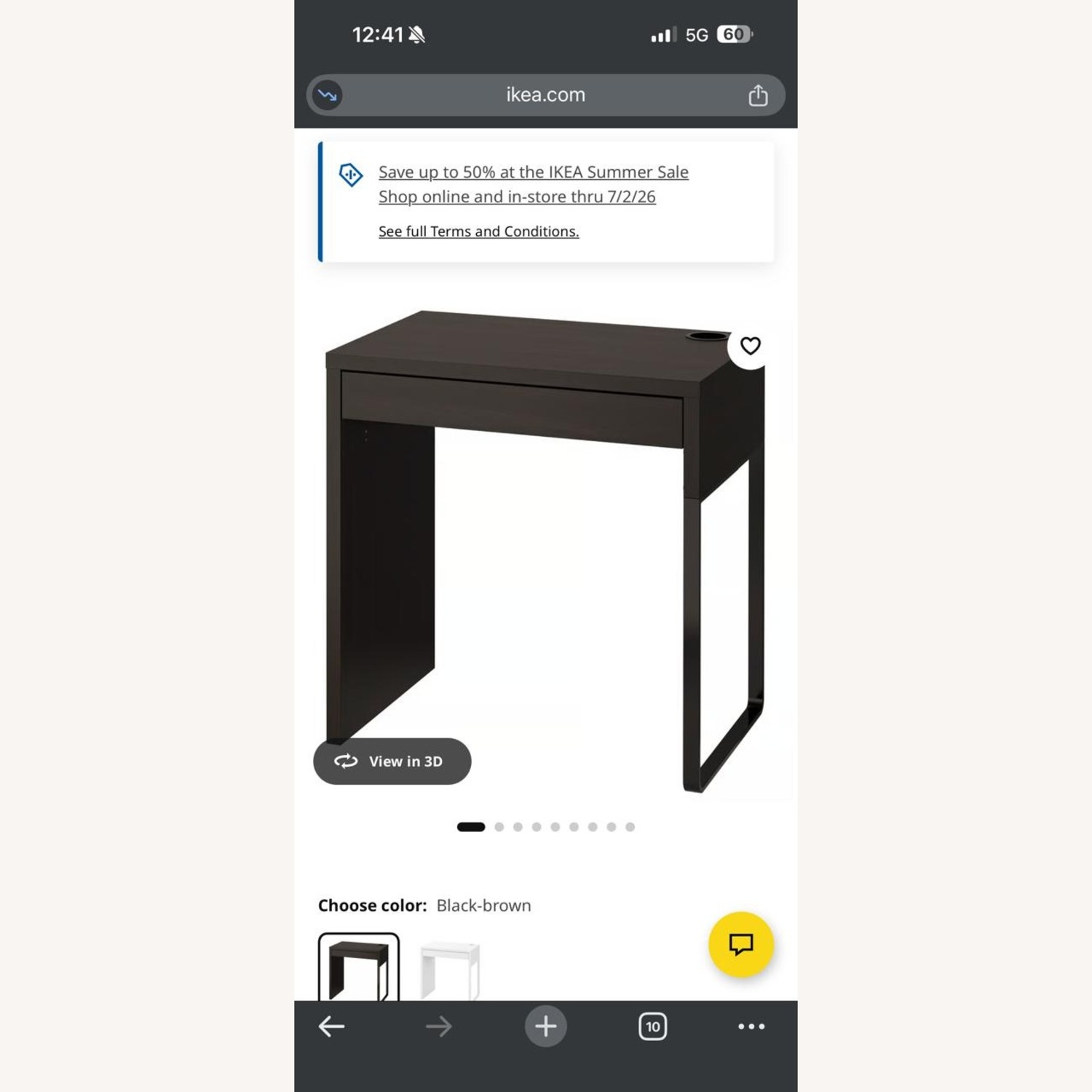 IKEA Micke Black Wood Desk - image-1