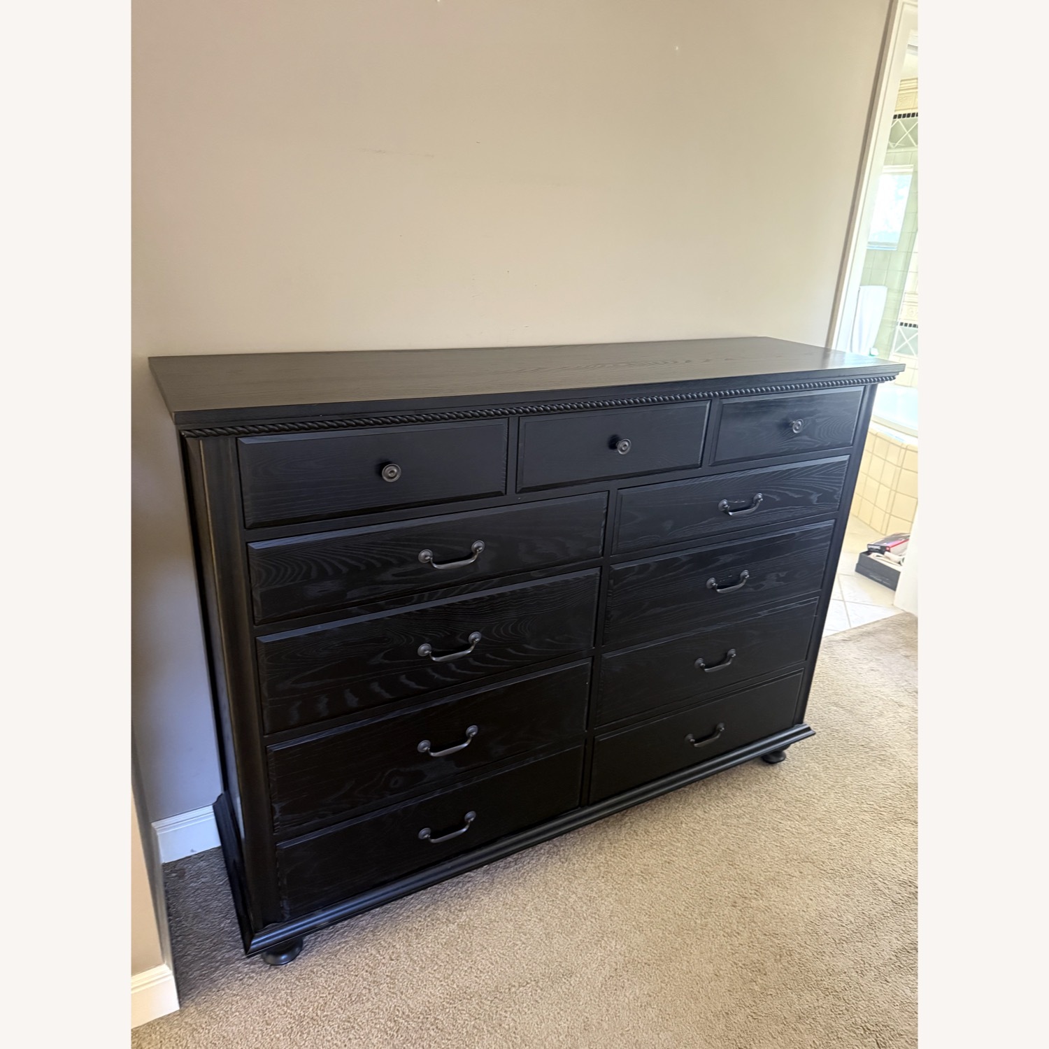 Restoration Hardware Blaine Black King Sized Bedframe - image-5