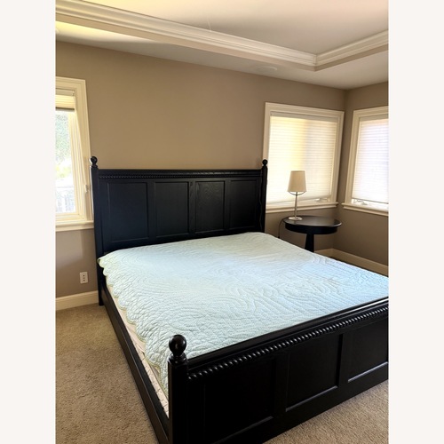 Used Restoration Hardware Blaine Black King Sized Bedframe for sale on AptDeco