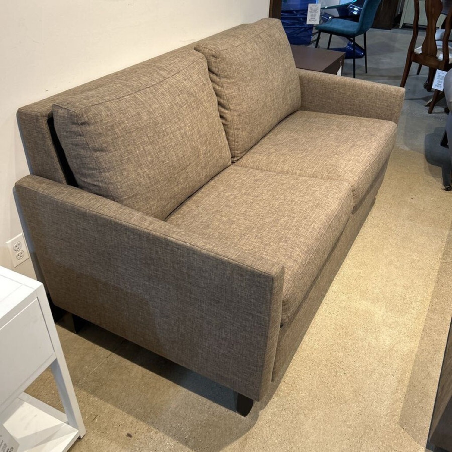 Performance Fabric Track-Arm Sleeper Loveseat - image-1