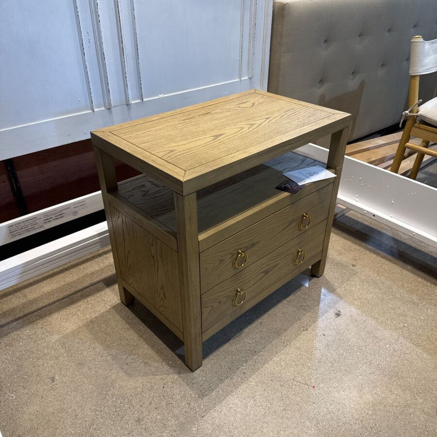 Celine 2-Drawer Nightstand Taupe/Gold  - image-4