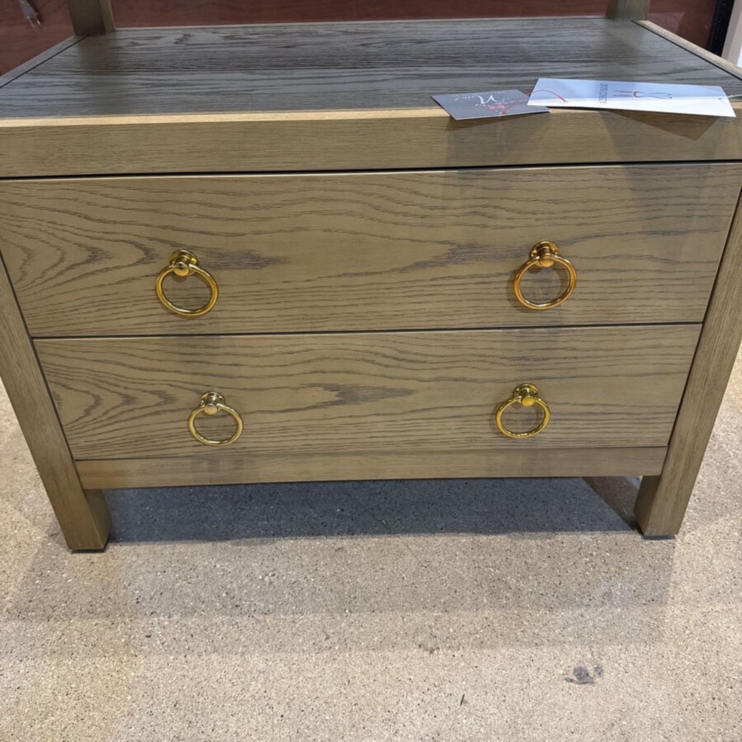 Celine 2-Drawer Nightstand Taupe/Gold  - image-3