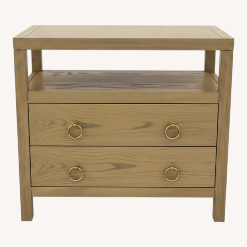 Used Celine 2-Drawer Nightstand Taupe/Gold for sale on AptDeco