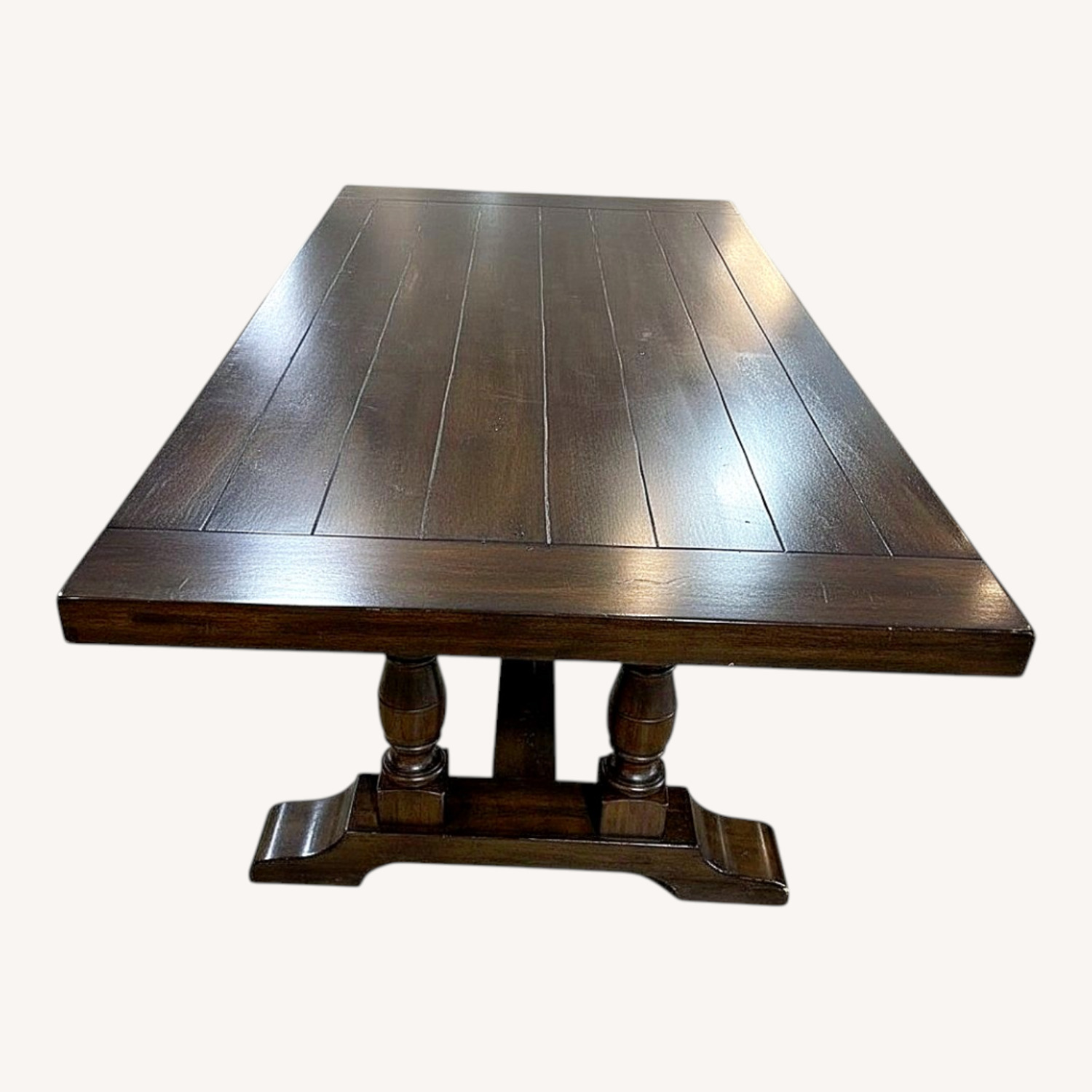 Traditional Trestle Solid Wood Dining Table - image-0