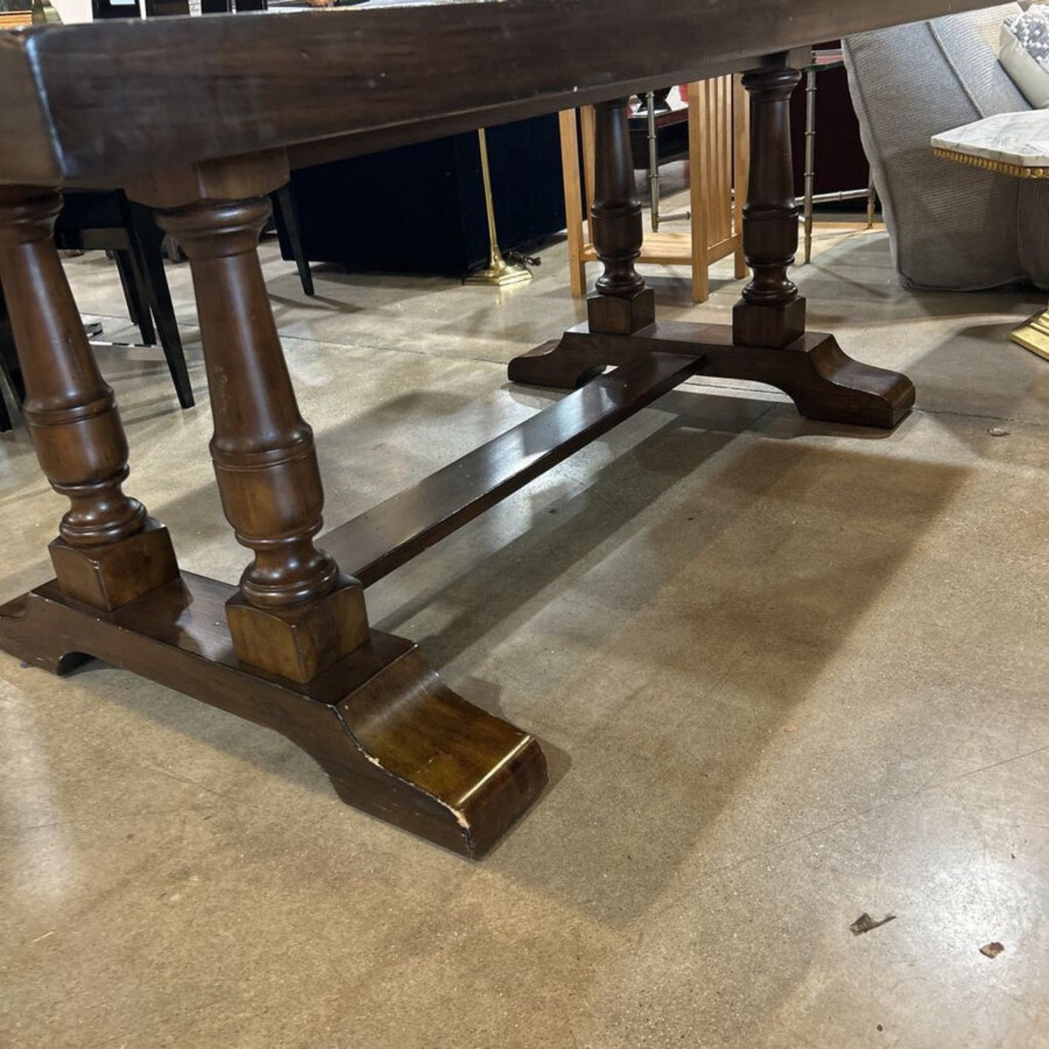 Traditional Trestle Solid Wood Dining Table - image-2