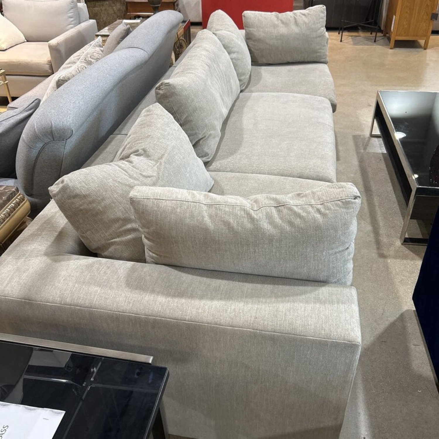Pottery Barn Dream Chenille Grand Square Arm Sofa - image-2
