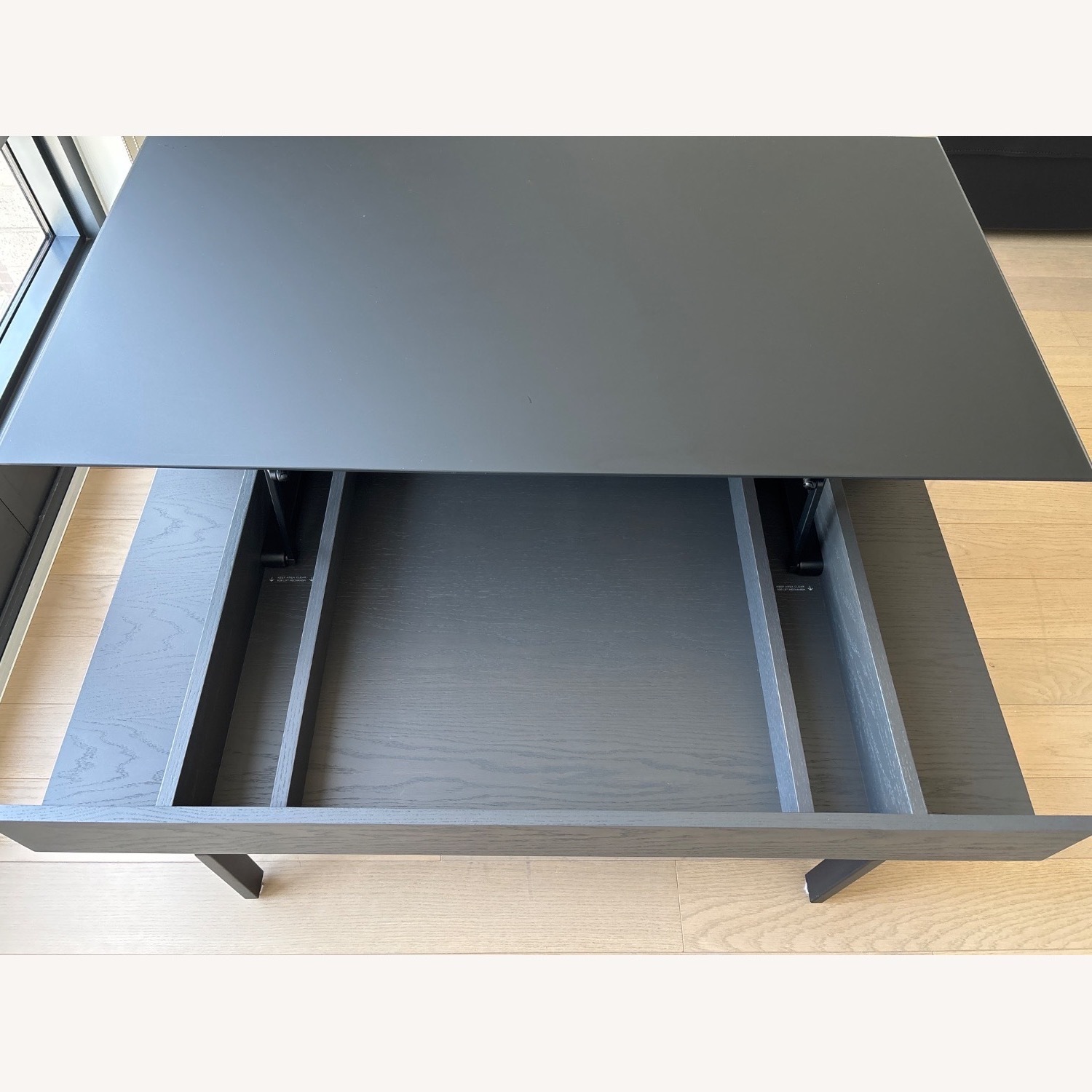 BDI Glass Lift-Top Coffee Table (Black) - image-2