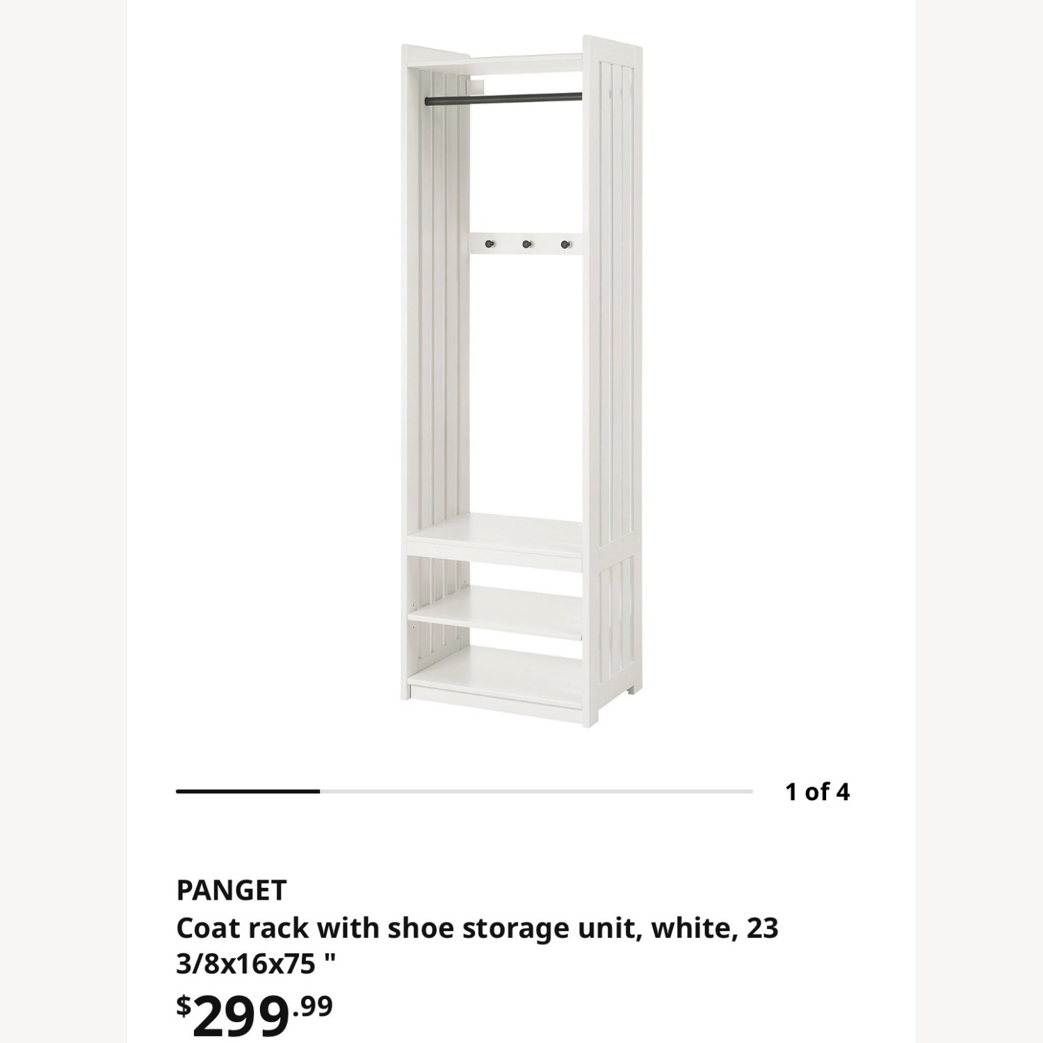 IKEA PANGET Coat Rack with Shoe Storage Unit - image-1