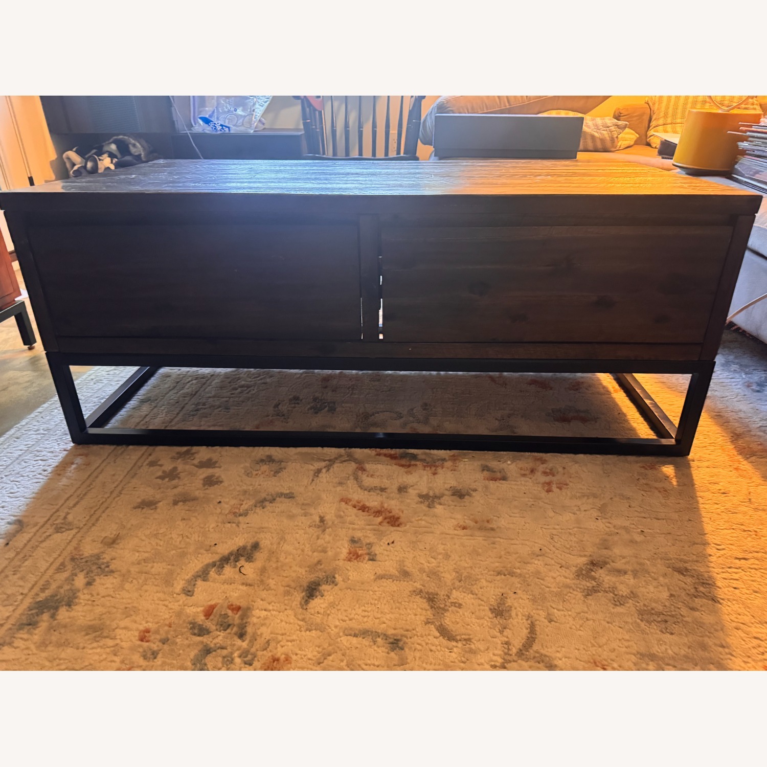 Dark Brown Wood Coffee Table - image-4