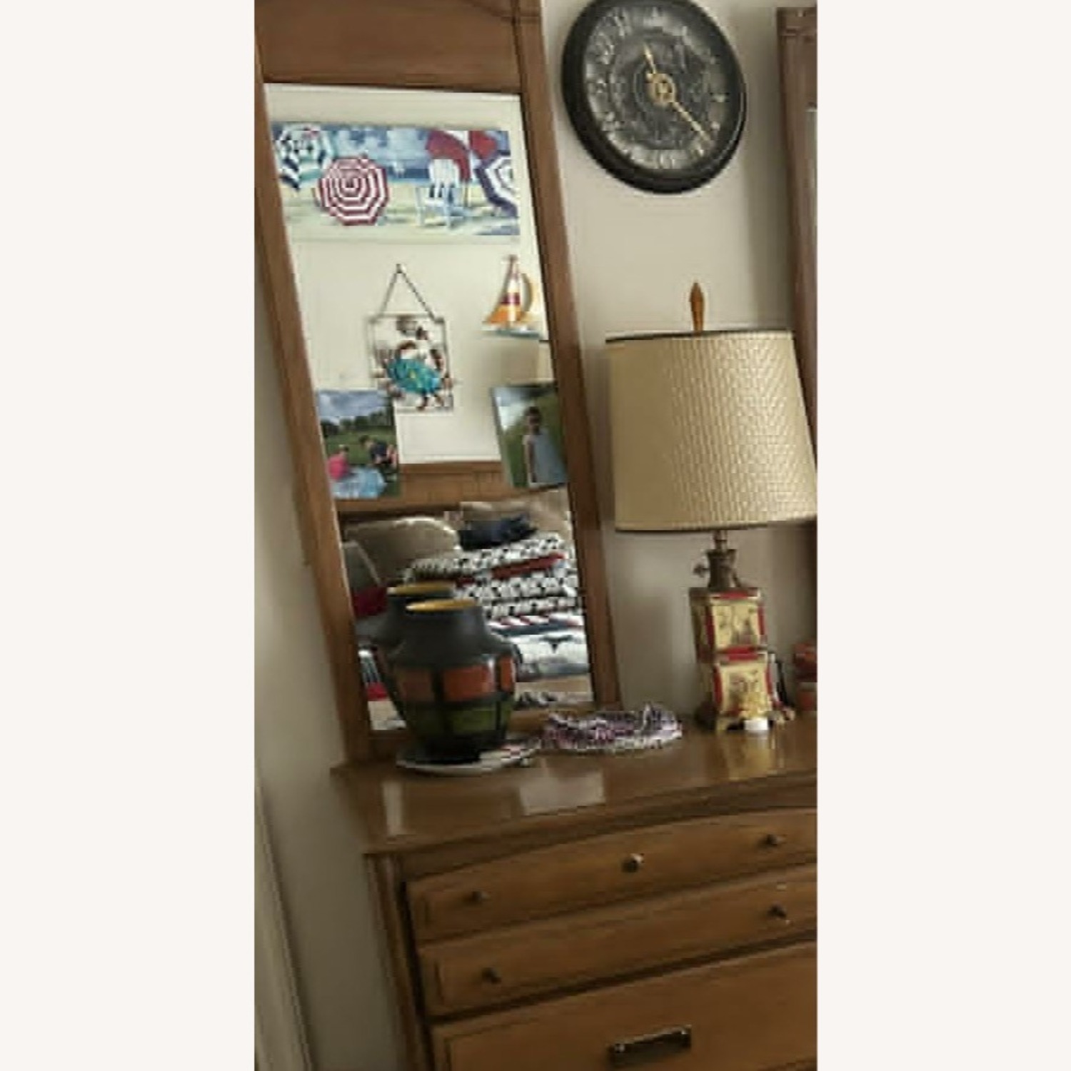 Vintage Solid Wood Dresser with Mirror - image-3