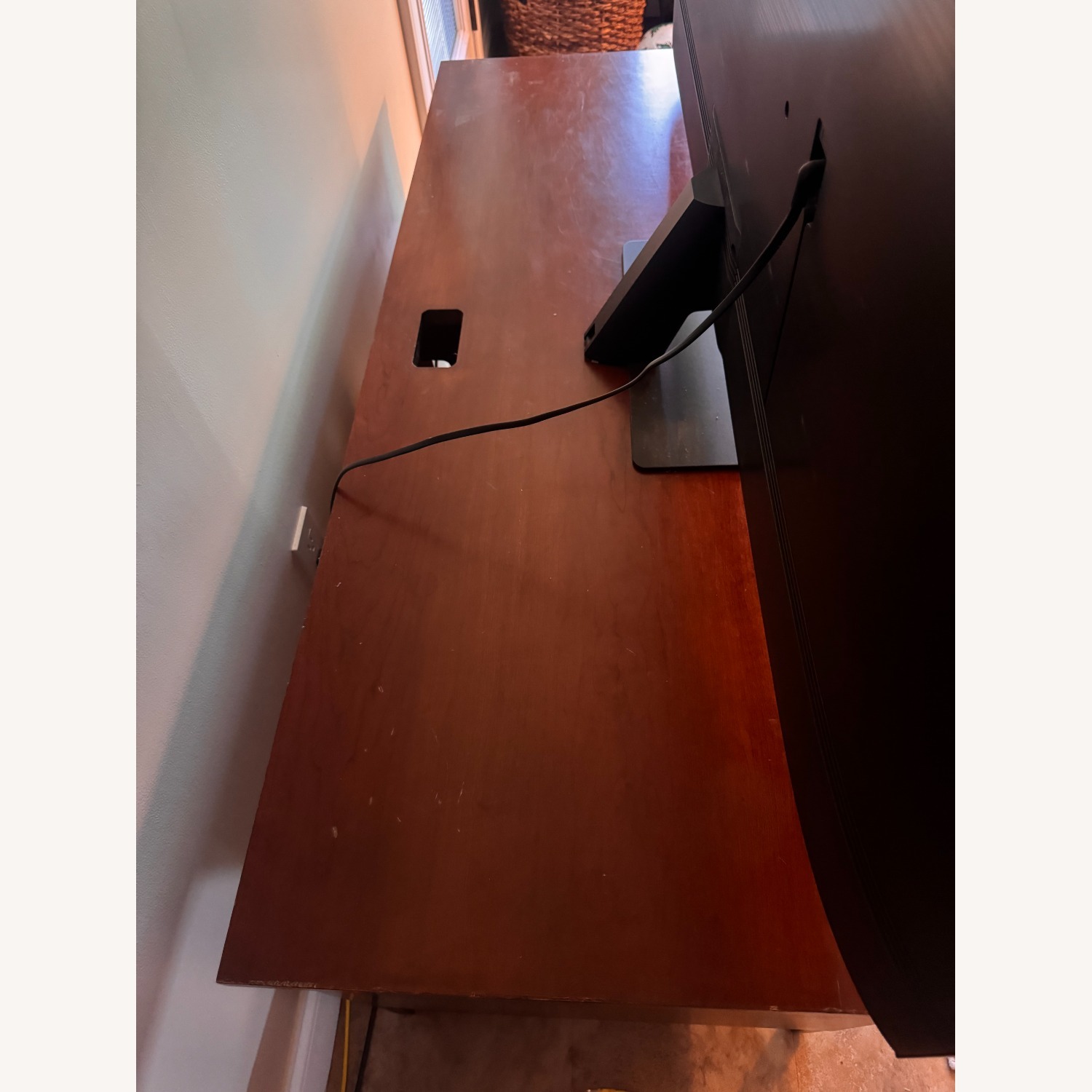 Ethan Allen Dark Brown Wood Media Storage - image-2