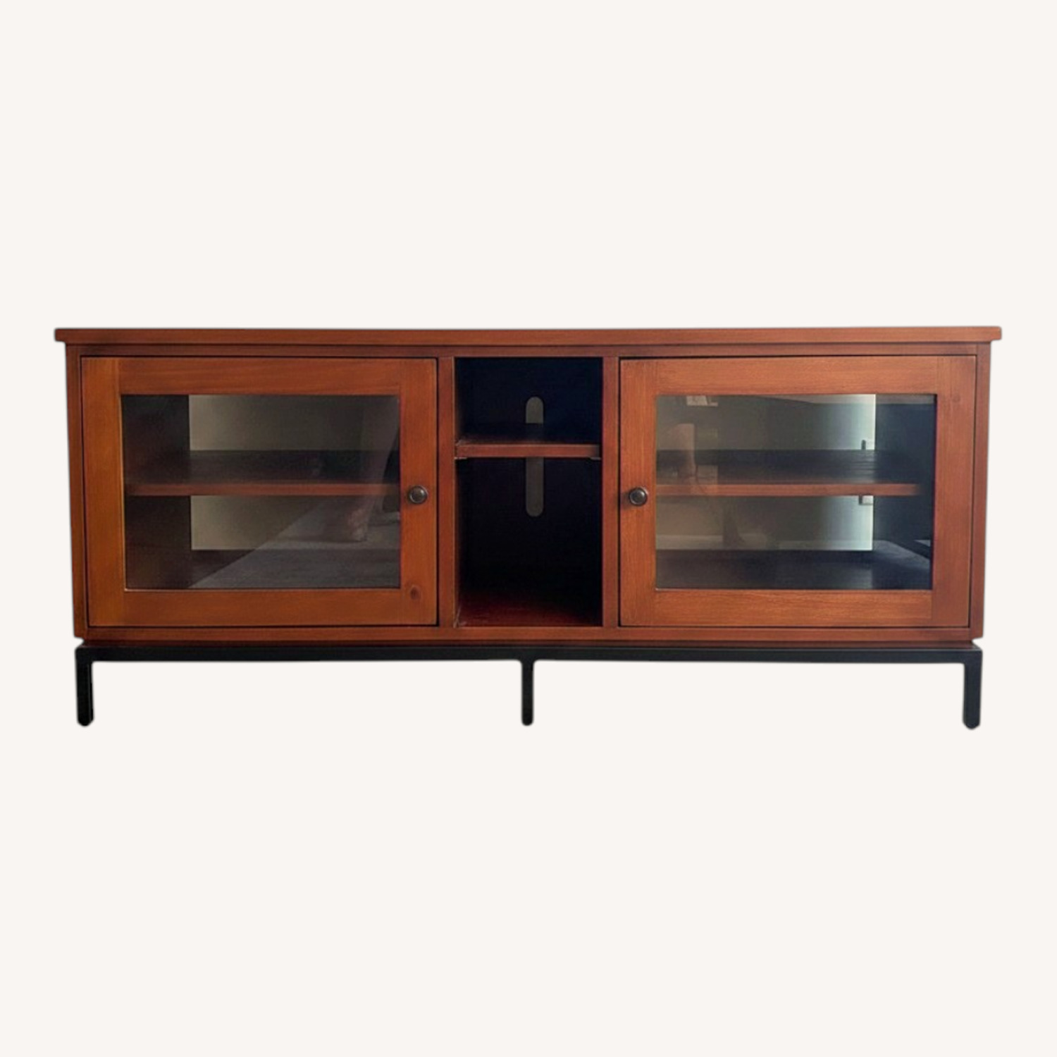 Ethan Allen Dark Brown Wood Media Storage - image-0