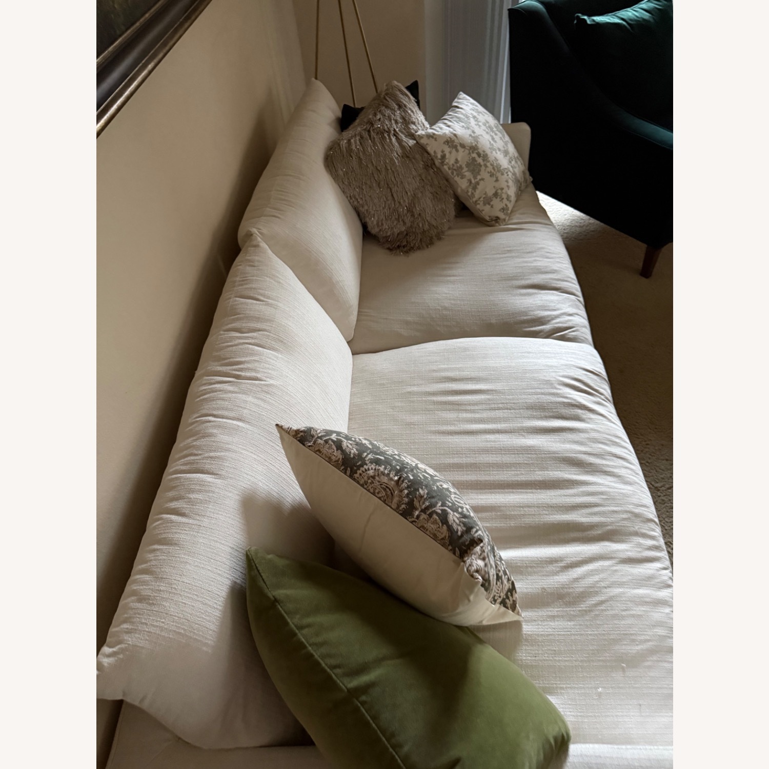 World Market Brynn White Fabric 3+ Seater Sofa - image-8
