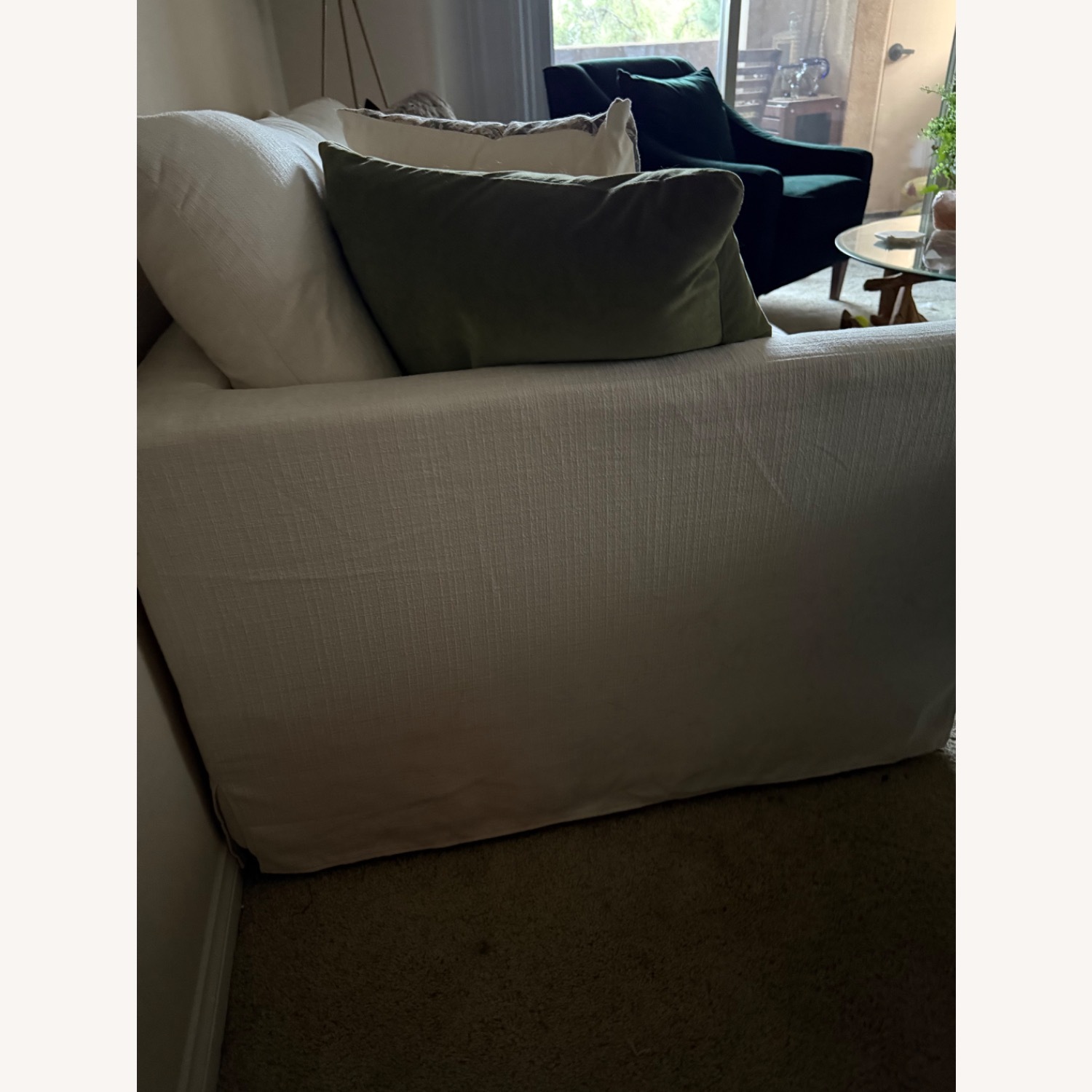 World Market Brynn White Fabric 3+ Seater Sofa - image-6