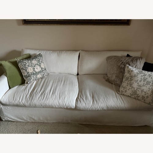 Used World Market Brynn White Fabric 3+ Seater Sofa for sale on AptDeco