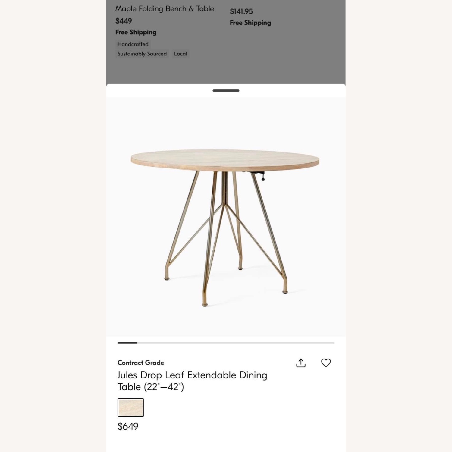 West Elm Natural Jules Drop Leaf Extendable Dining Table - image-3