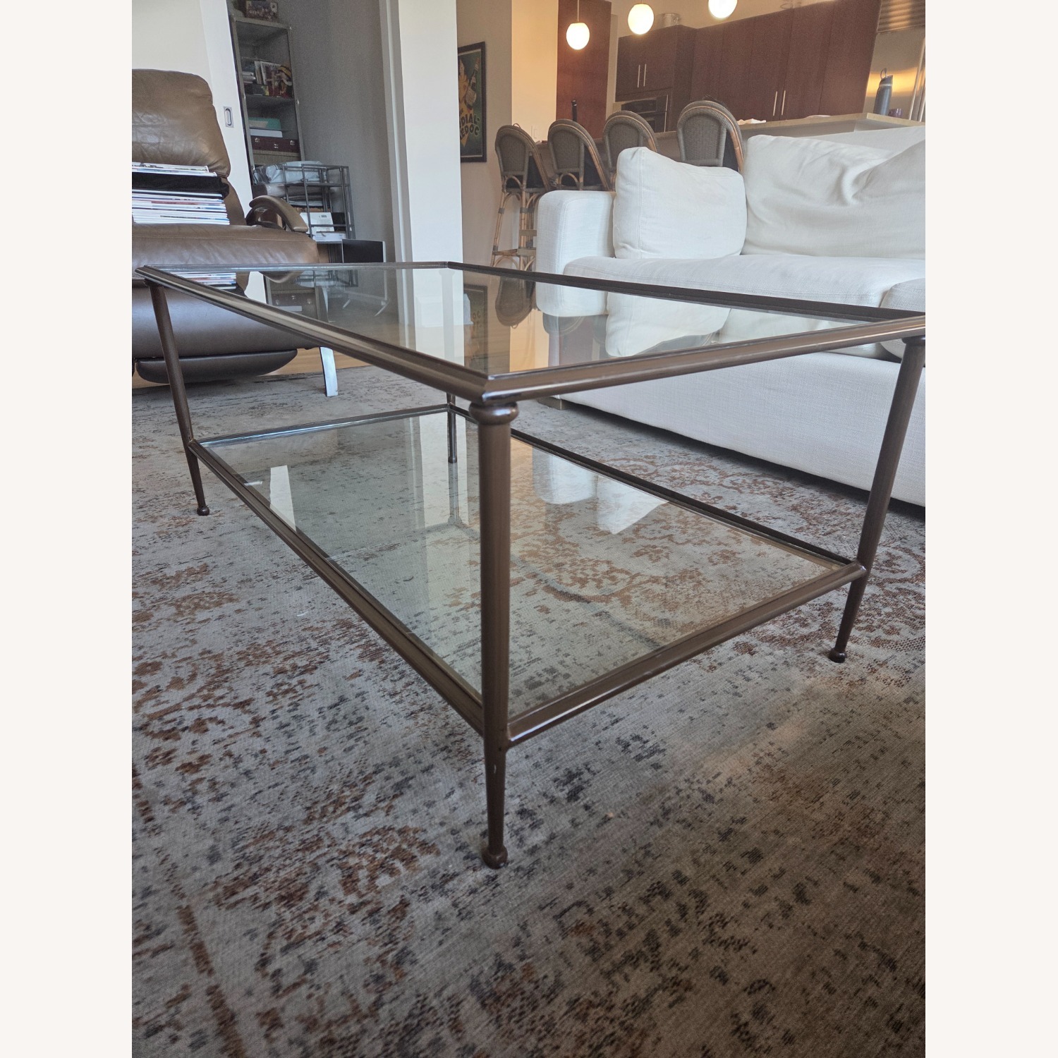 Crate & Barrel Pia Dark Brown Metal Coffee Table - image-4