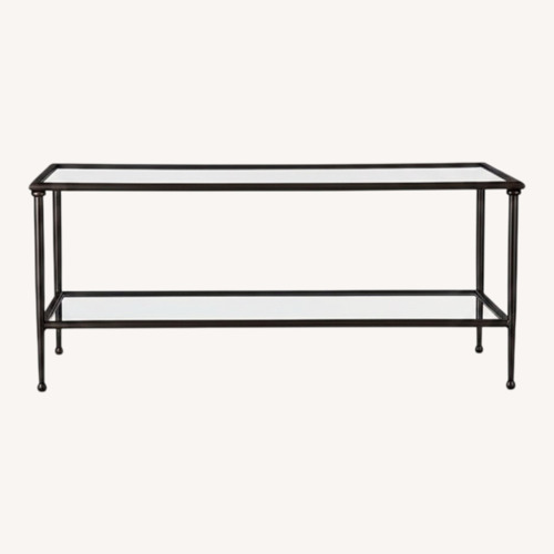 Used Crate & Barrel Pia Dark Brown Metal Coffee Table for sale on AptDeco