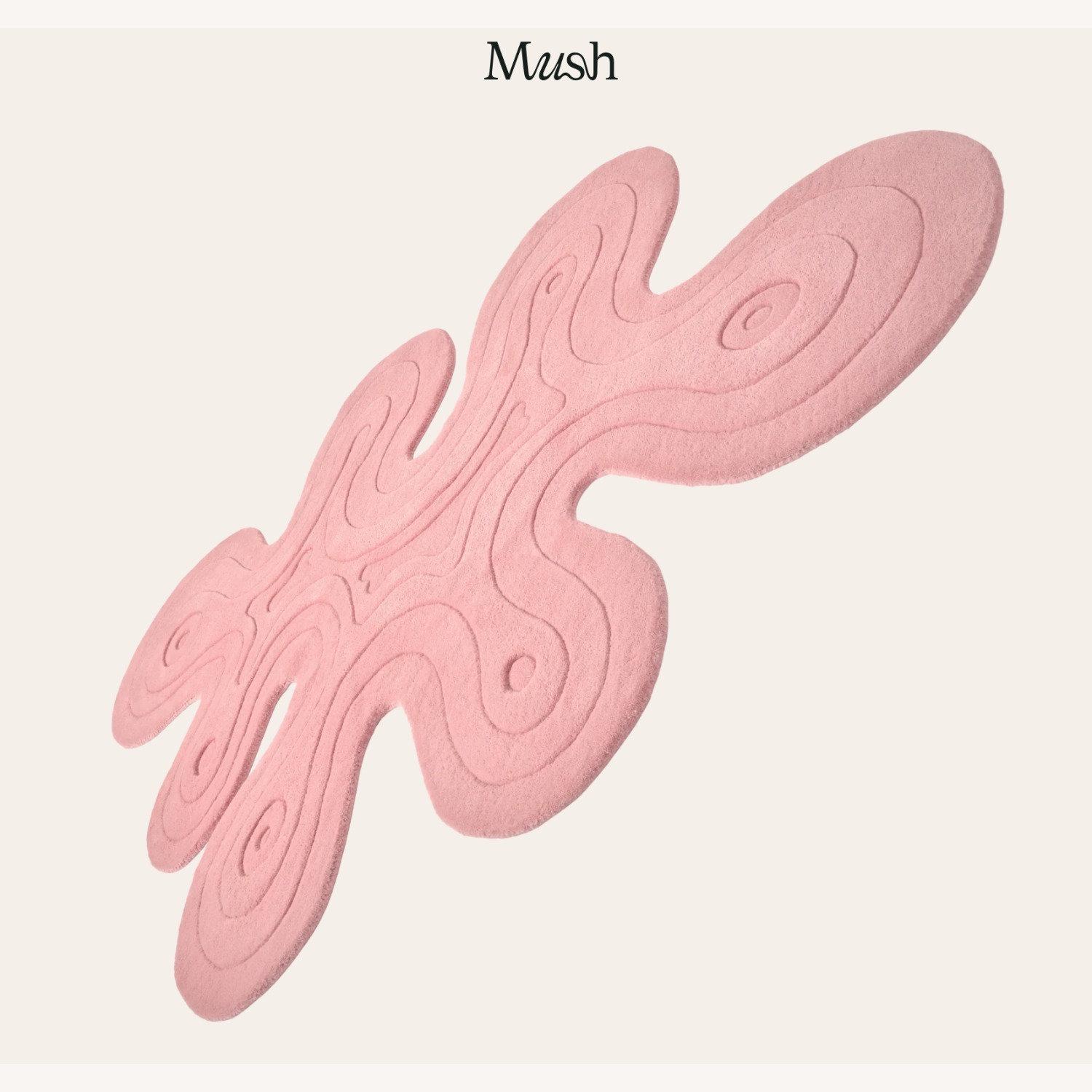 MUSH Studios Pink Lrg. Dune Rug New Zealand Wool - image-1