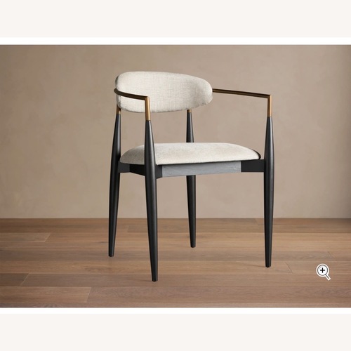 Used Arhaus Jagger White Fabric Dining Chair for sale on AptDeco