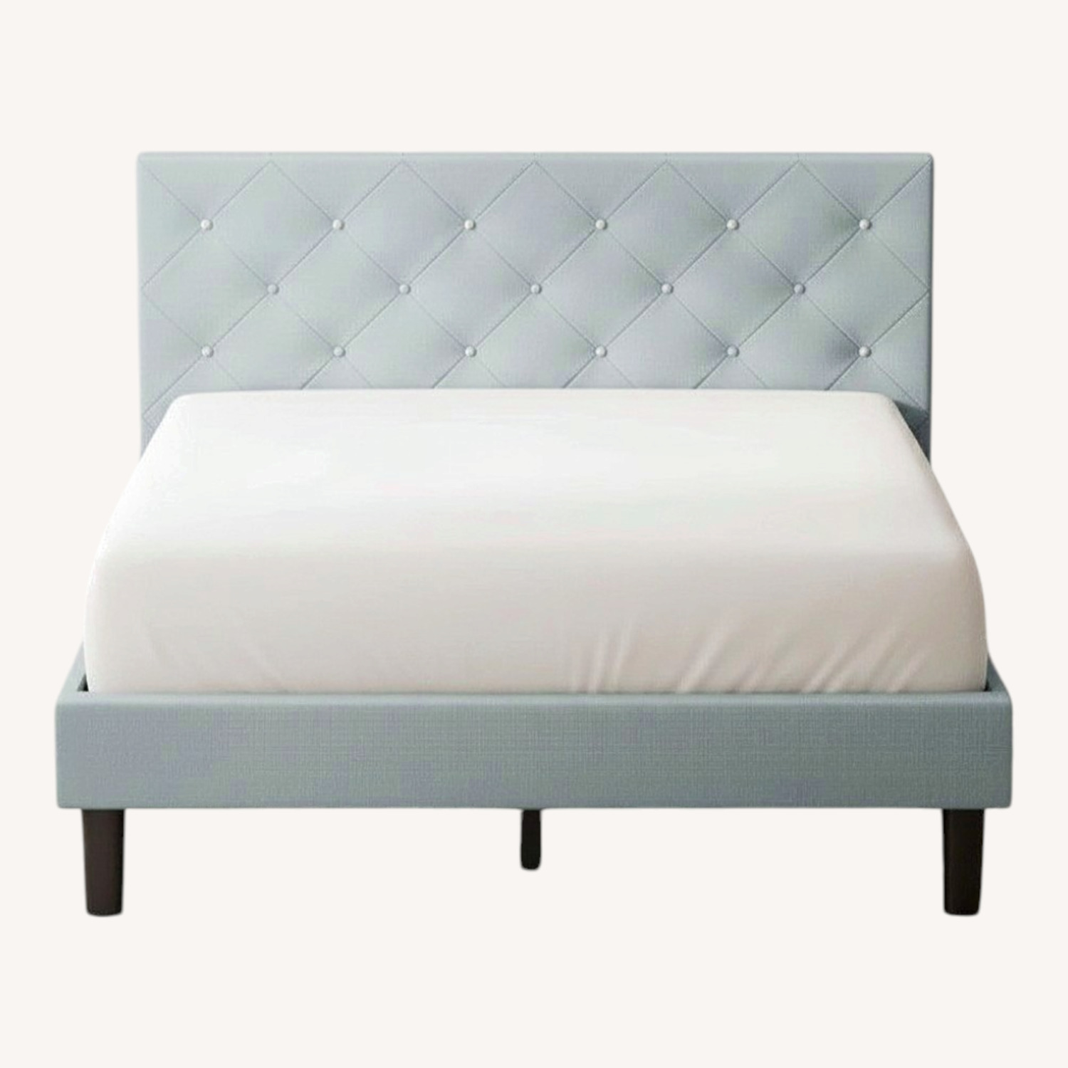 Upholstered Platform Bed -Queen - Light Gray - image-0