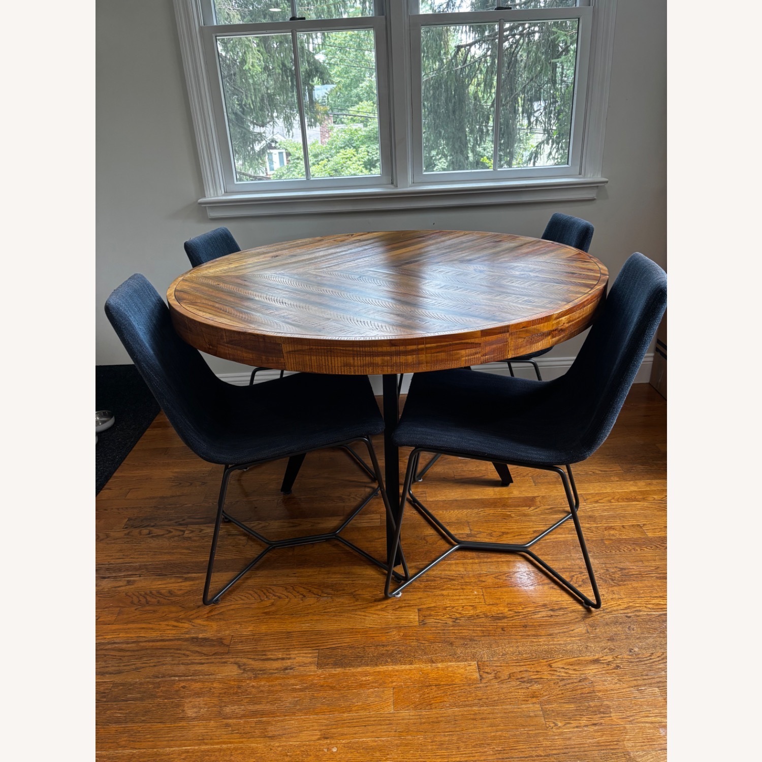 Natural Wood Dining Table + 4 Chairs - image-5