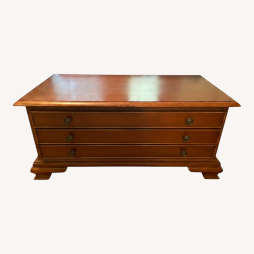 Used Vintage/Antique Finds Dark Brown Wood Chest for sale on AptDeco