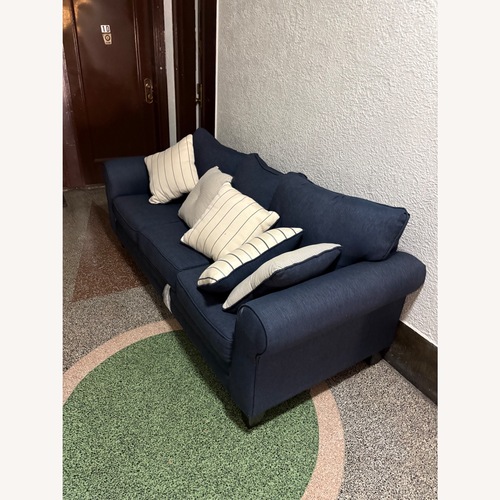 Used Raymour & Flanigan McKinley Blue Fabric 3+ Seater Sofa for sale on AptDeco