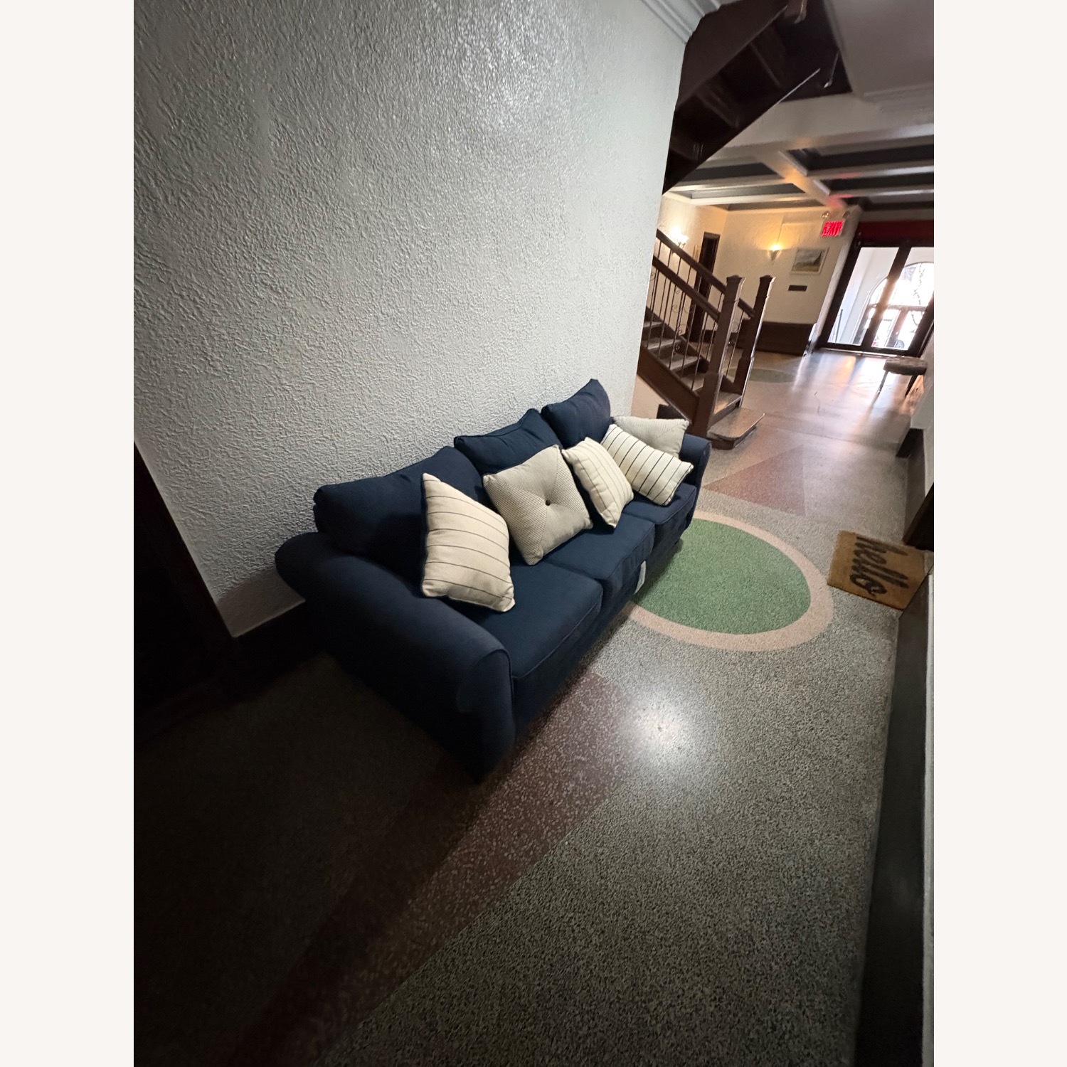 Raymour & Flanigan McKinley Blue Fabric 3+ Seater Sofa - image-2
