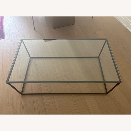 Used West Elm Strealine Transparent Glass Coffee Table for sale on AptDeco