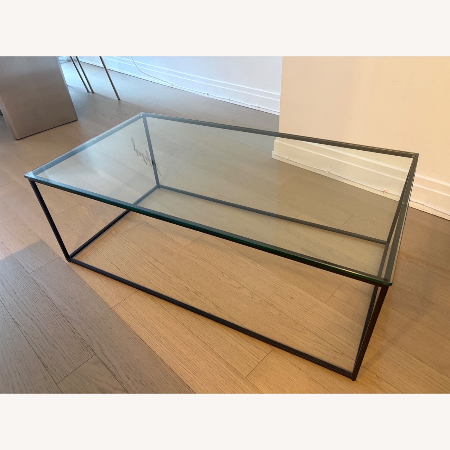 West Elm Strealine Transparent Glass Coffee Table - image-2