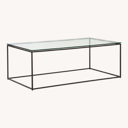 Used West Elm Strealine Transparent Glass Coffee Table for sale on AptDeco