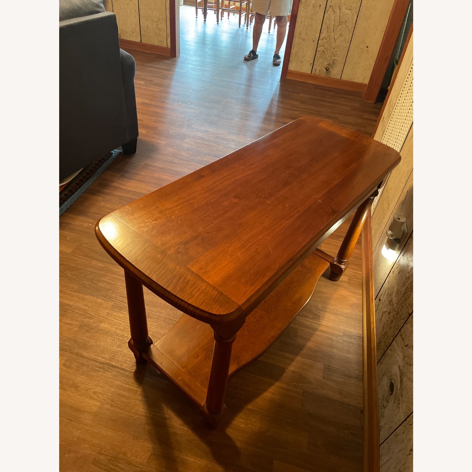 Vintage/Antique Dark Brown Wood Side Table - image-3