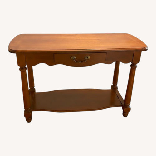 Used Vintage/Antique Dark Brown Wood Side Table for sale on AptDeco