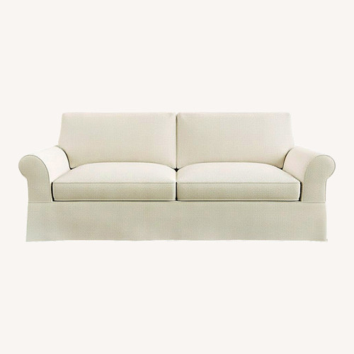 Used Pottery Barn Natural Linen PB Comfort Grand Sofa (92”) for sale on AptDeco
