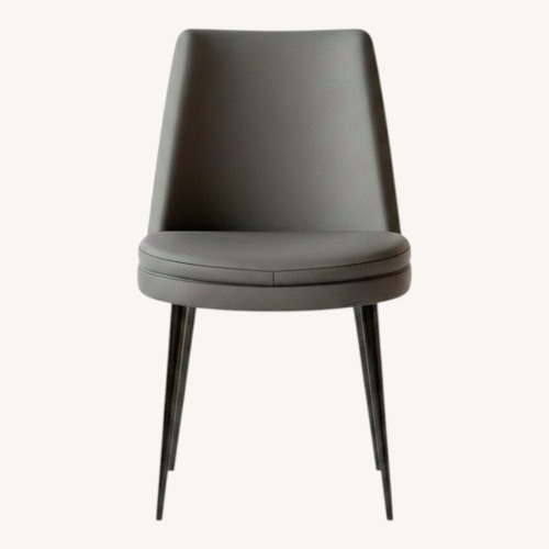 Used West Elm Finley Low Back Dark Gray Leather Dining Chairs for sale on AptDeco