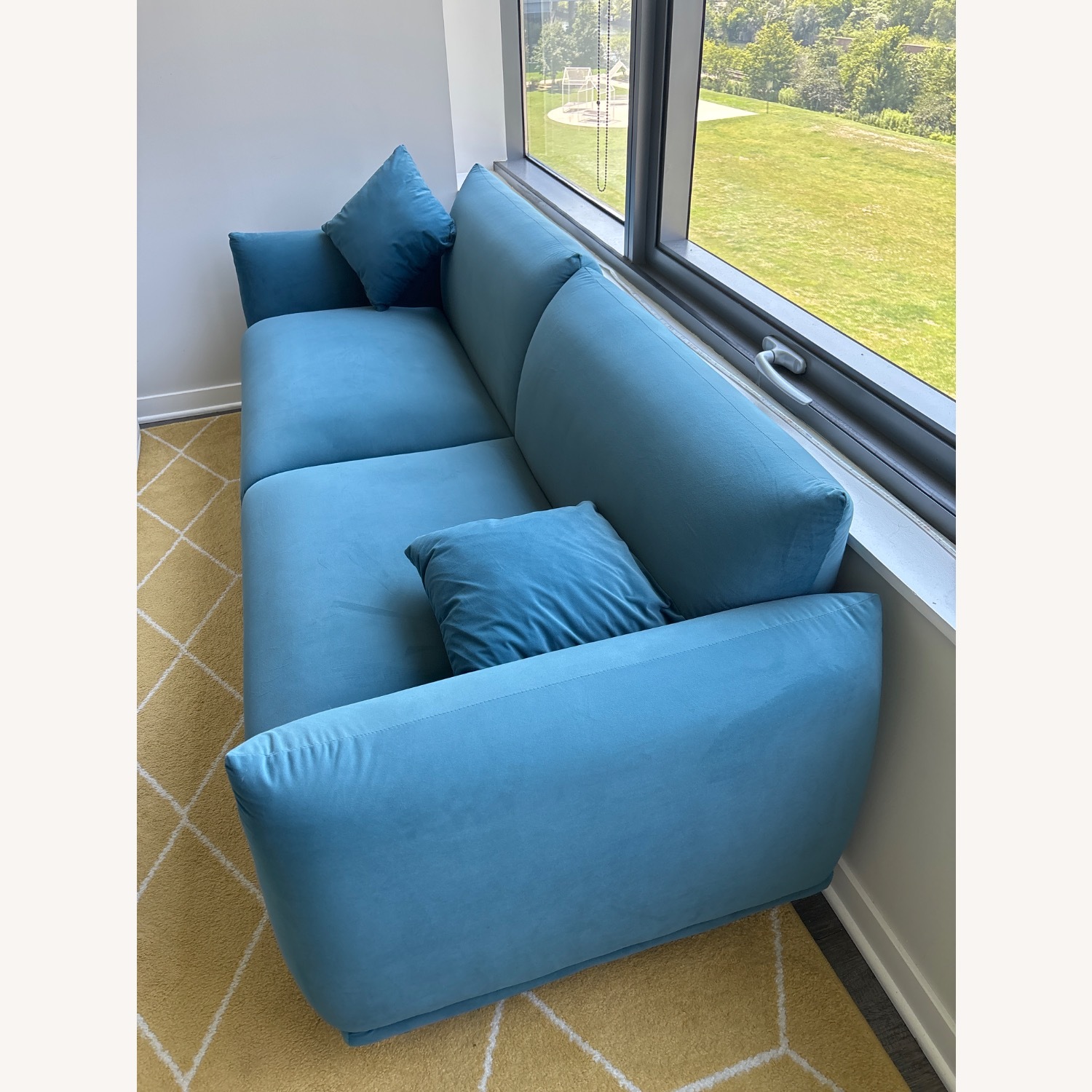 US Pride Furniture Velvet Fabric Foam Sofa - image-2