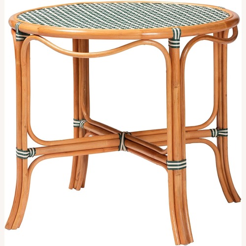 Used Rattan Round Bistro Table  for sale on AptDeco