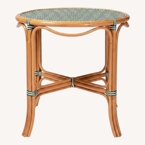 Used Rattan Round Bistro Table  for sale on AptDeco