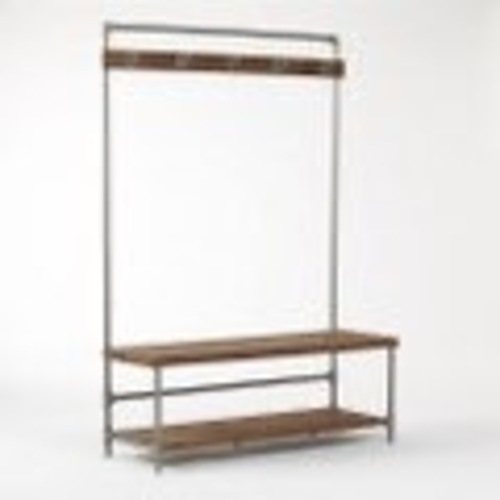 Used West Elm Natural Wood Wall Unit With Mirror for sale on AptDeco