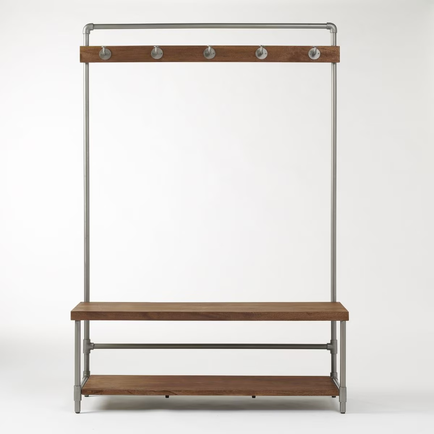 West Elm Natural Wood Wall Unit With Mirror - image-5