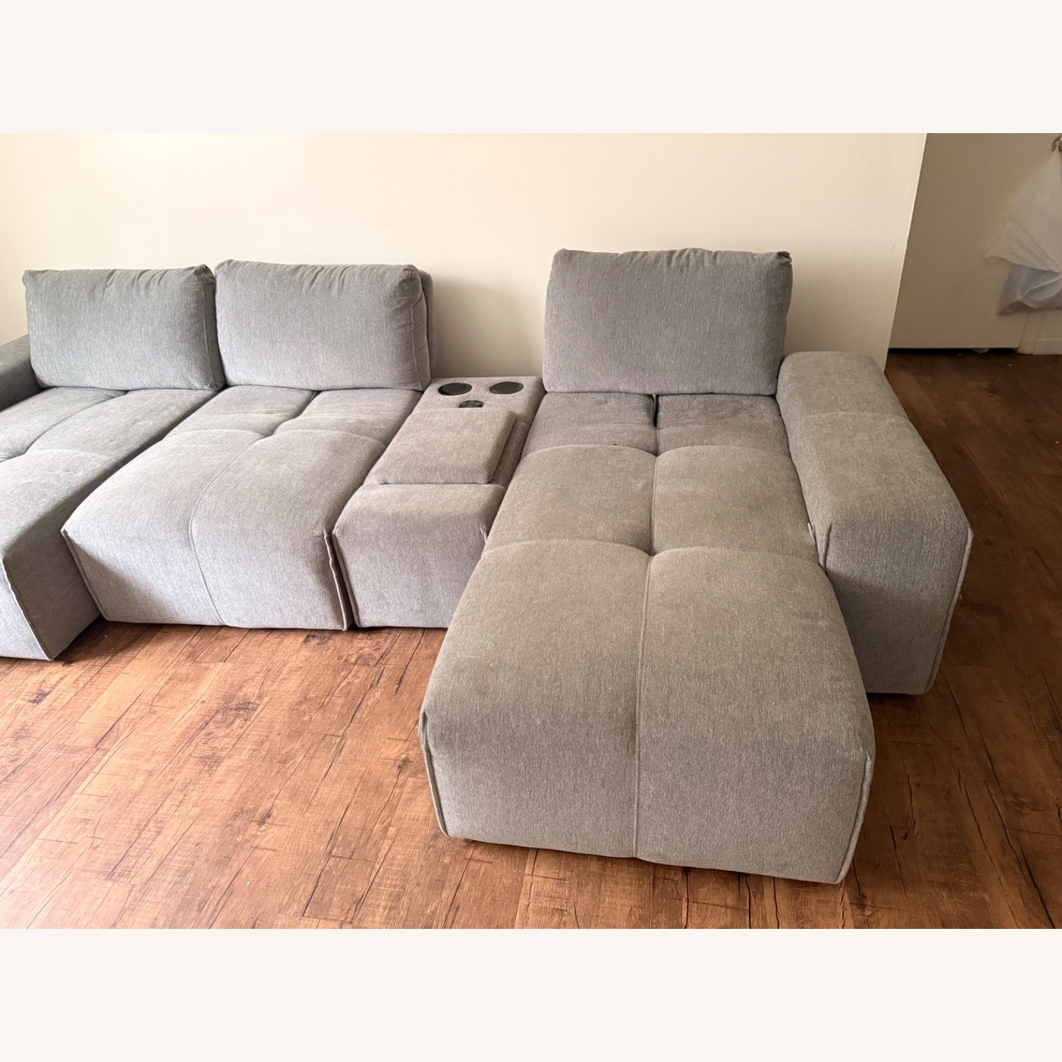 Rooms To Go Contemporary Gray Sofa - image-1