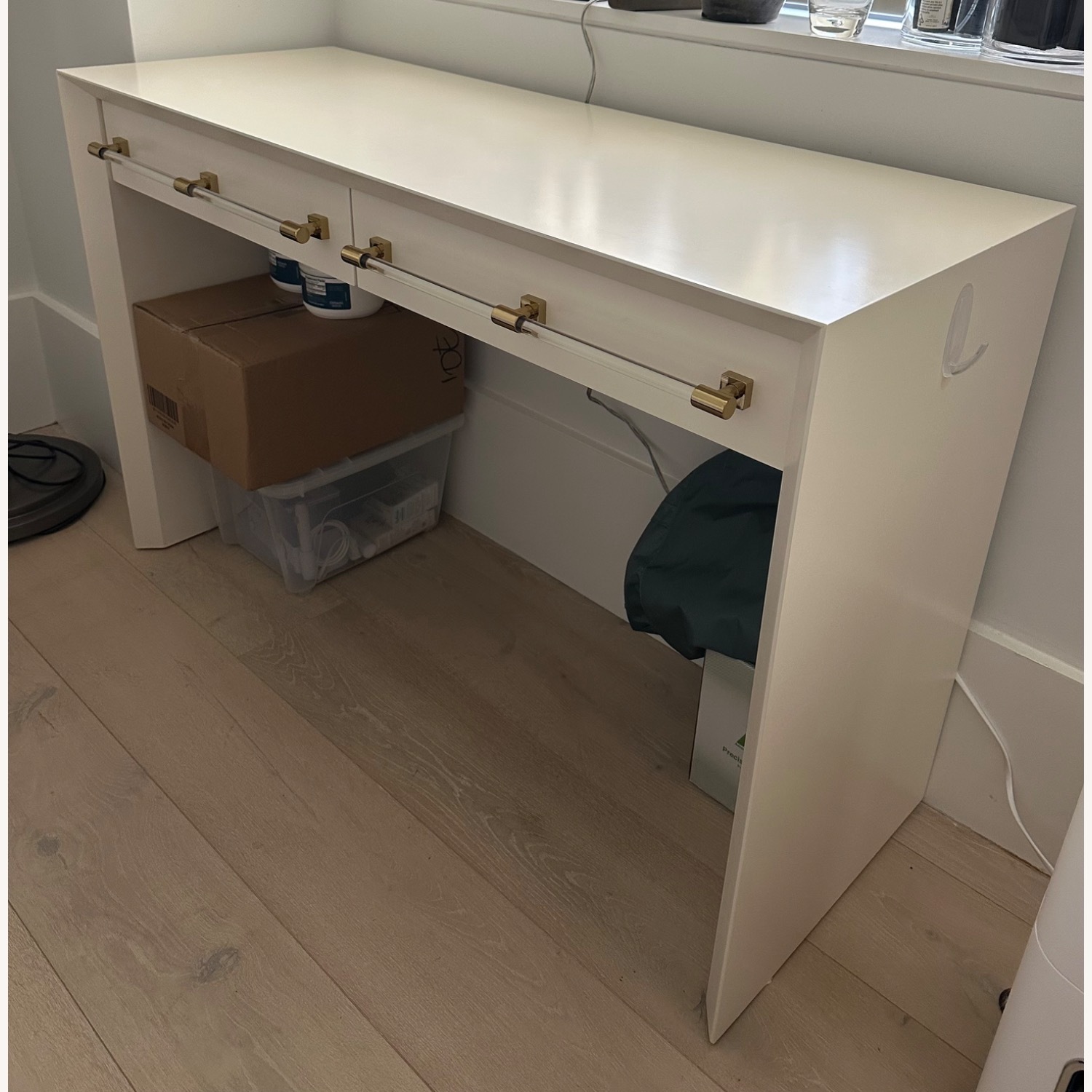 Anthropologie White Wood Desk - image-4