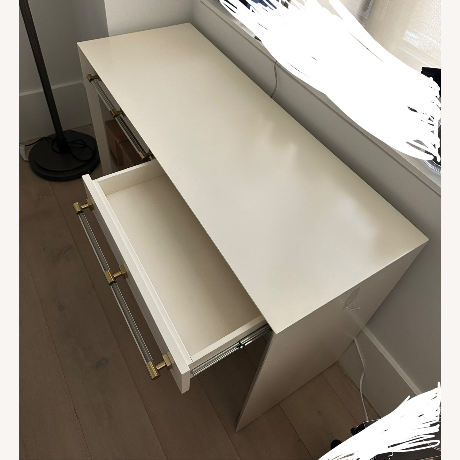Anthropologie White Wood Desk - image-7