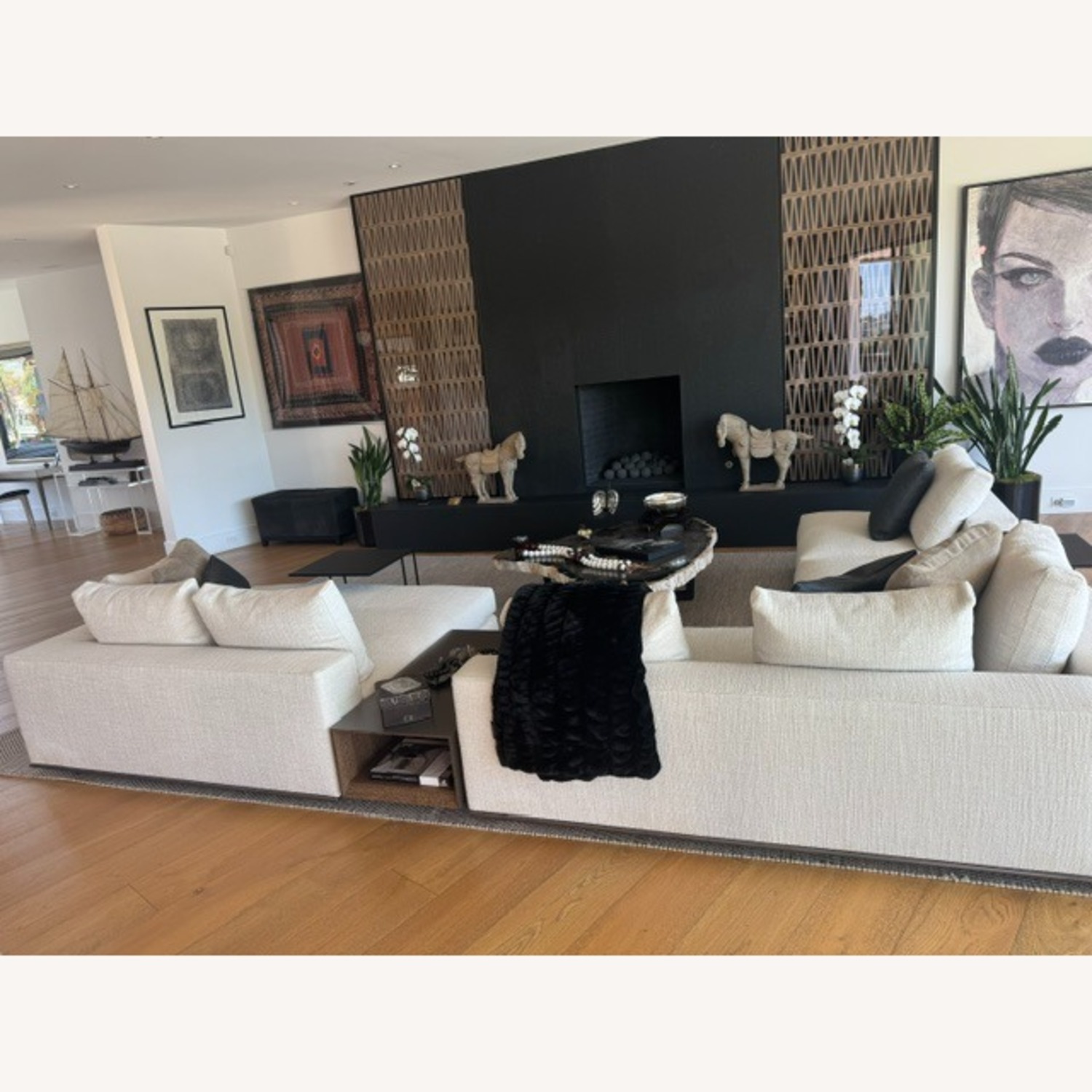 Minotti White Fabric 3+ Piece Sectional - image-1