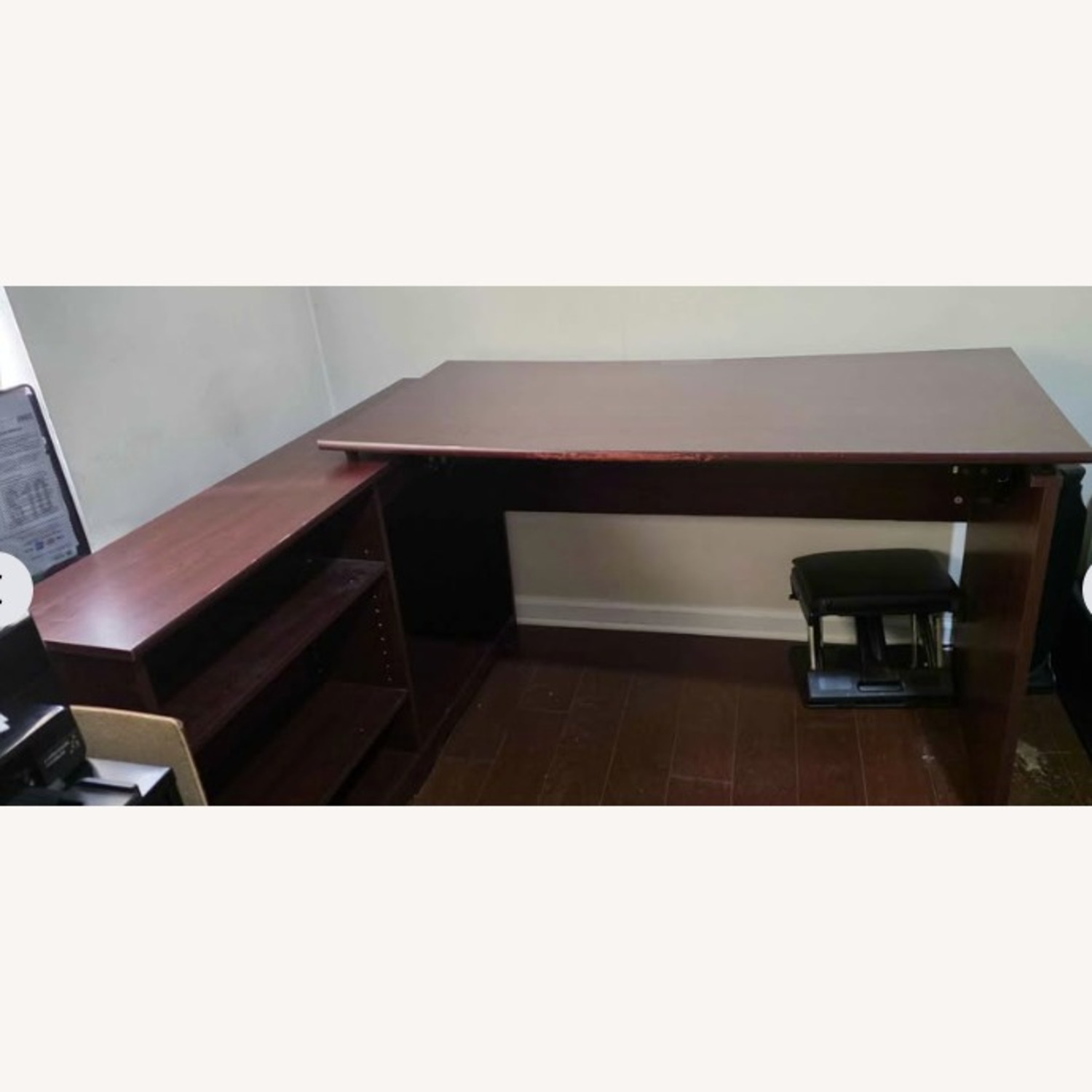 Dark Brown Wood Desk - image-3