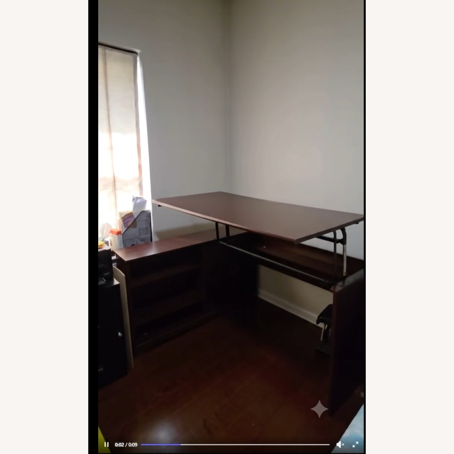 Dark Brown Wood Desk - image-1