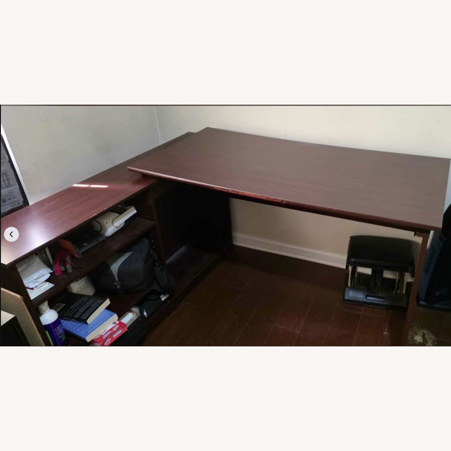 Dark Brown Wood Desk - image-2